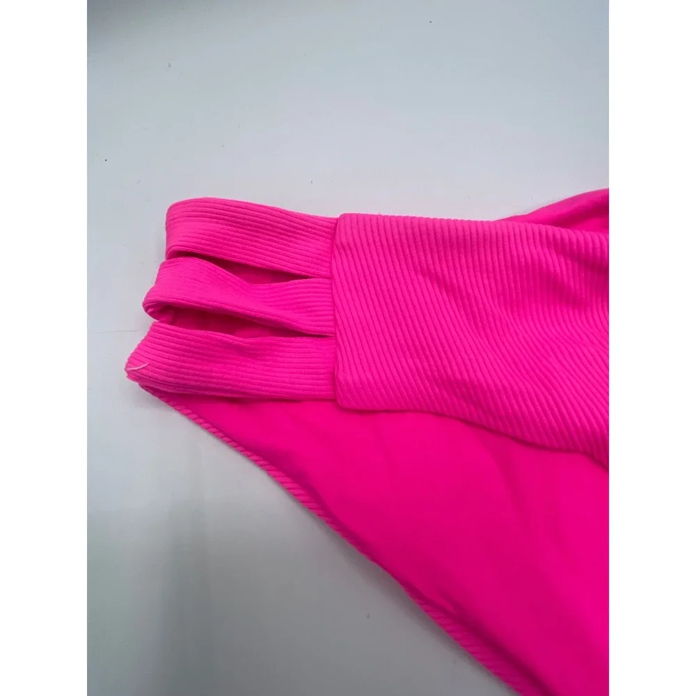 BECCA Pink Punch Fine Line Hipster Bikini Bottom Side Cutout‎ Women's Size Large
